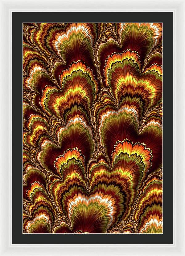 Turkey Feather Fractal - Framed Print