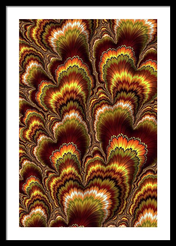 Turkey Feather Fractal - Framed Print