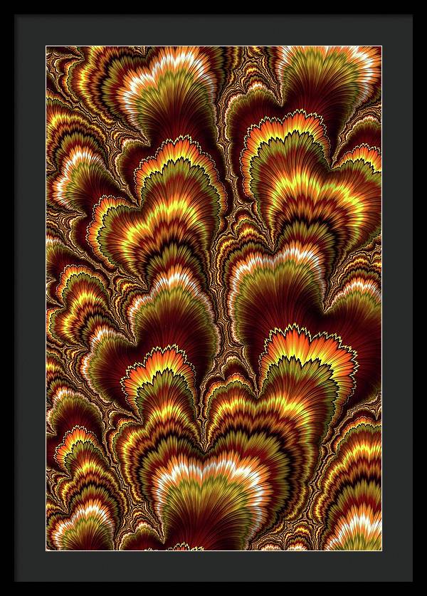 Turkey Feather Fractal - Framed Print