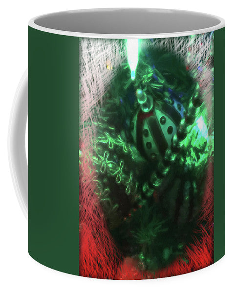 Victorian Green Christmas Through The Window - Mug