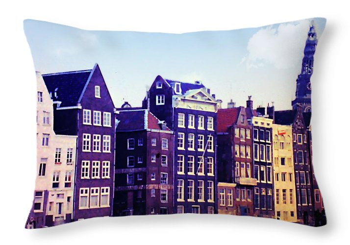 Vintage Travel Amsterdam - Throw Pillow