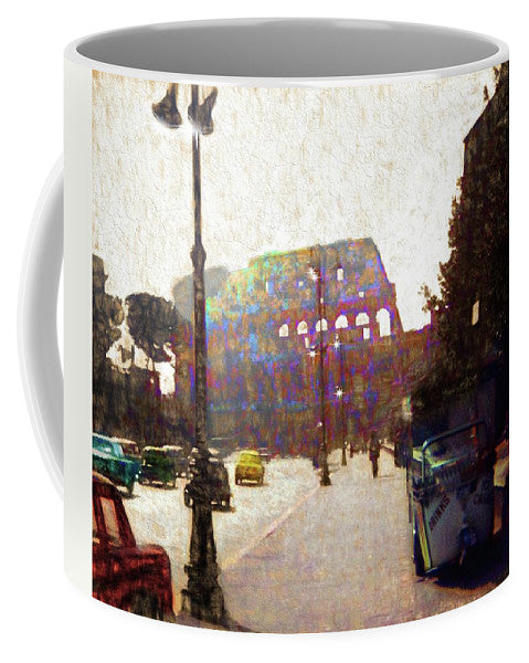 Vintage Travel Down The Street From The Colosseum - Mug