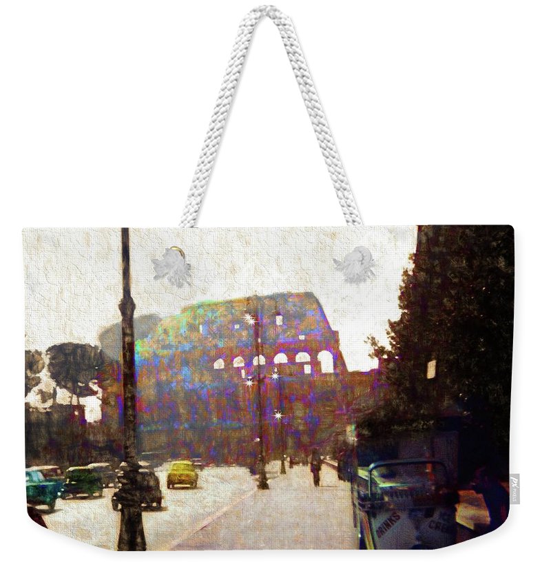 Vintage Travel Down The Street From The Colosseum - Weekender Tote Bag