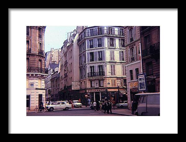 Vintage Travel Europe Streetcorner - Framed Print