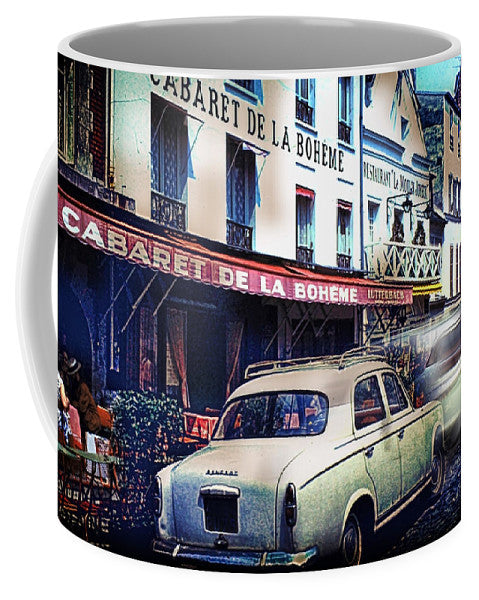 Vintage Travel French cafe Street Scene 1967 - Mug