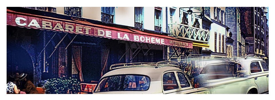 Vintage Travel French cafe Street Scene 1967 - Yoga Mat