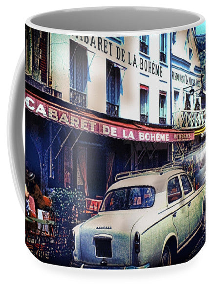 Vintage Travel French cafe Street Scene 1967 - Mug