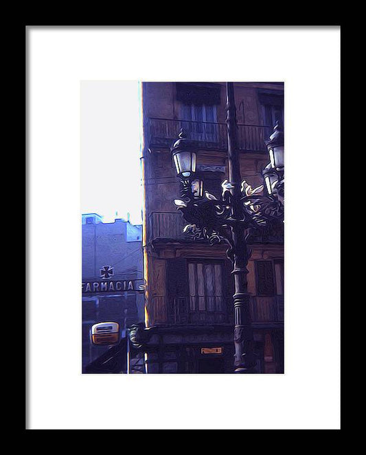 Vintage Travel Italian Street lamp - Framed Print