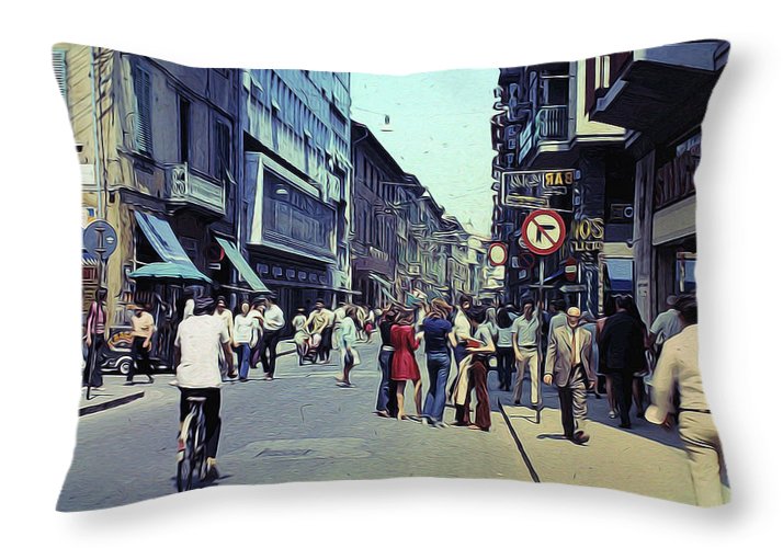 Vintage Travel Italy 1971 - Throw Pillow