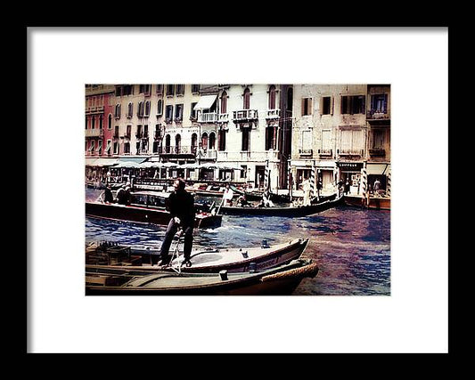 Vintage Travel on A Venice Canal - Framed Print