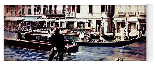 Vintage Travel on A Venice Canal - Yoga Mat