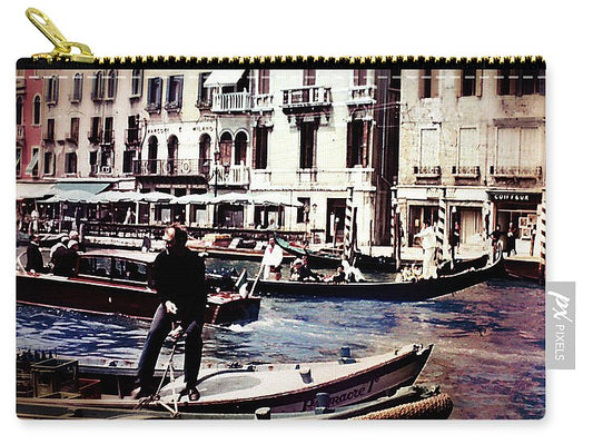 Vintage Travel on A Venice Canal - Carry-All Pouch