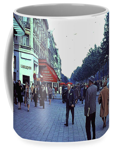 Vintage Travel Street Scene Shoppers - Mug