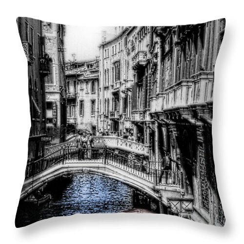 Vintage Venice Canal - Throw Pillow