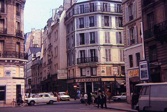 Vintage Europe Street Corner Digital Image Download