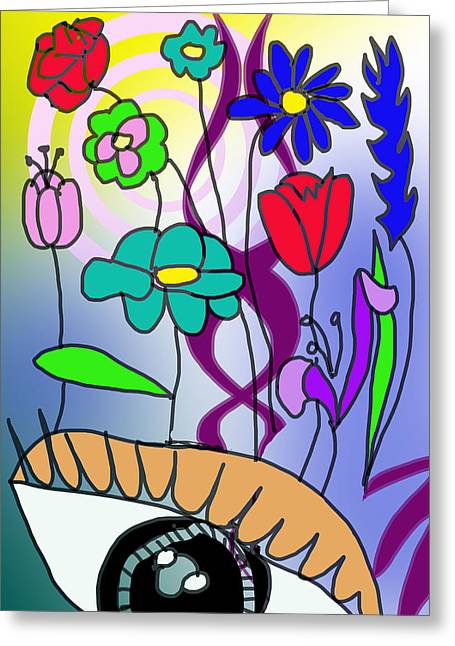 Watching The Flowers Grow - Greeting Card