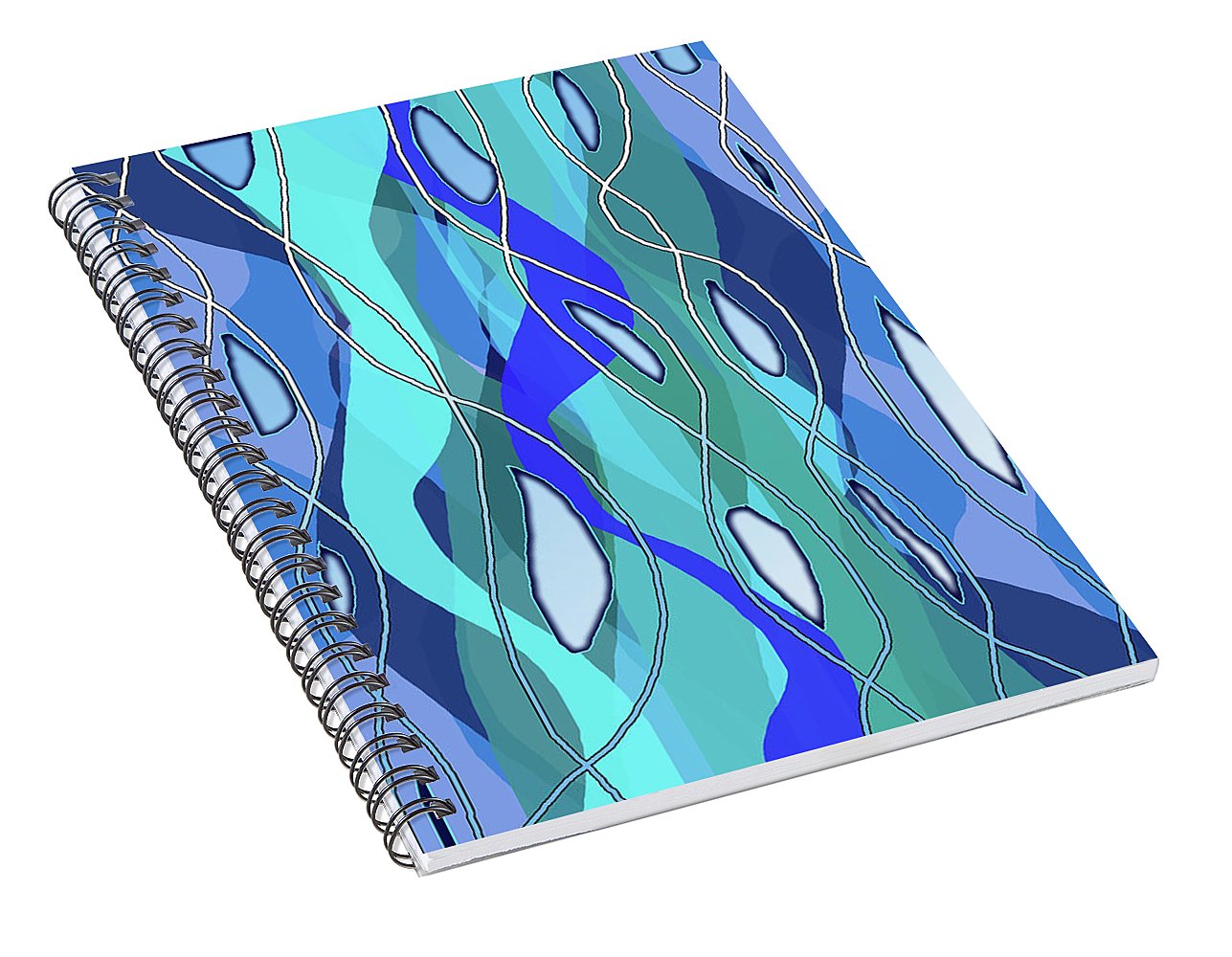 Wavy Blue - Spiral Notebook