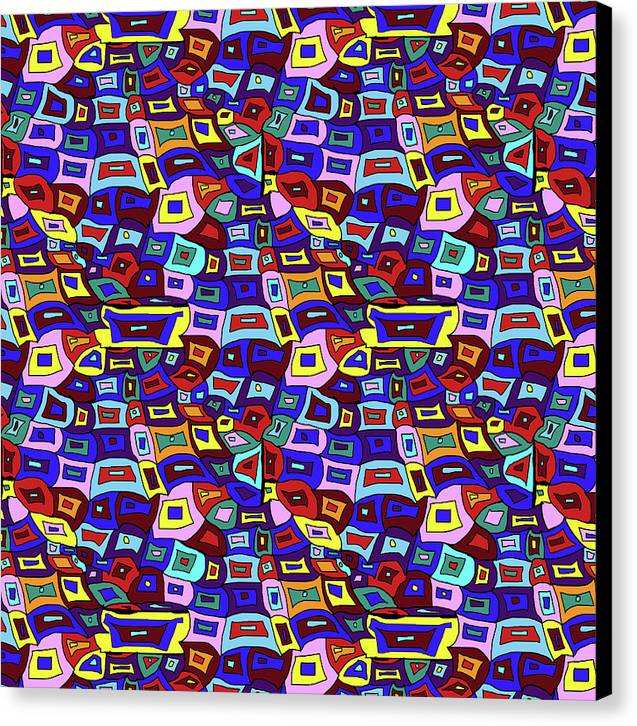 Wavy Squares Pattern - Canvas Print