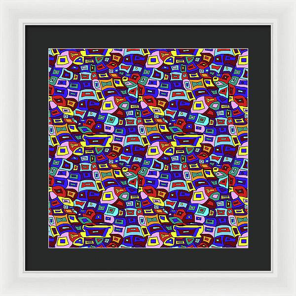 Wavy Squares Pattern - Framed Print