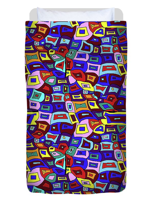 Wavy Squares Pattern - Duvet Cover