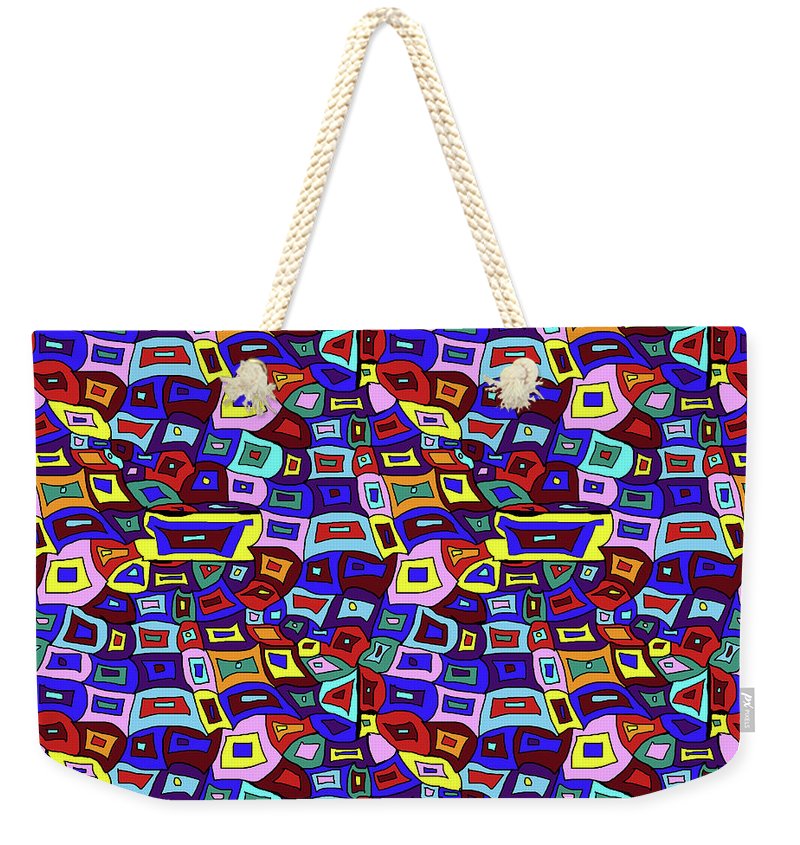 Wavy Squares Pattern - Weekender Tote Bag