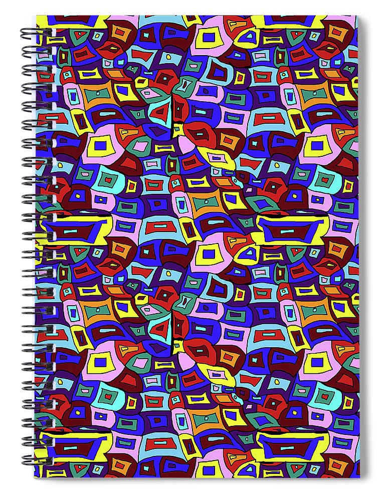 Wavy Squares Pattern - Spiral Notebook