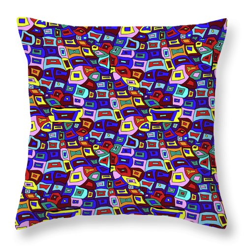 Wavy Squares Pattern - Throw Pillow