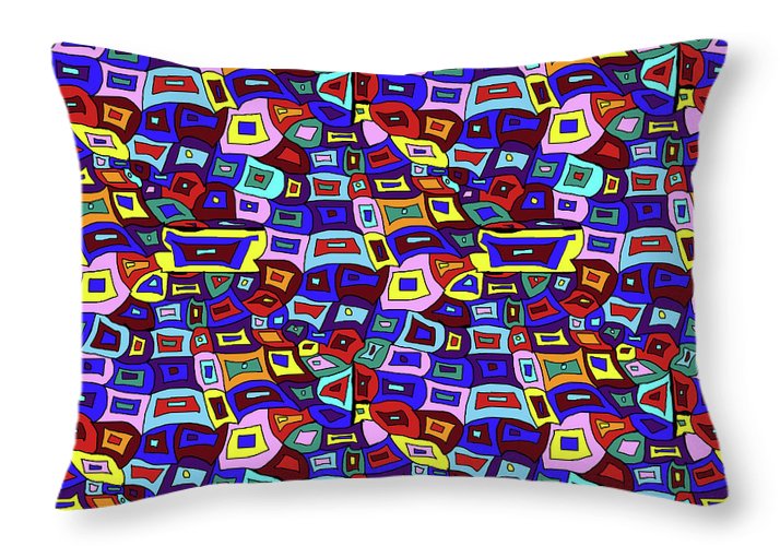 Wavy Squares Pattern - Throw Pillow