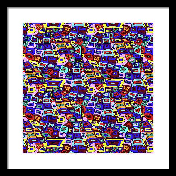 Wavy Squares Pattern - Framed Print