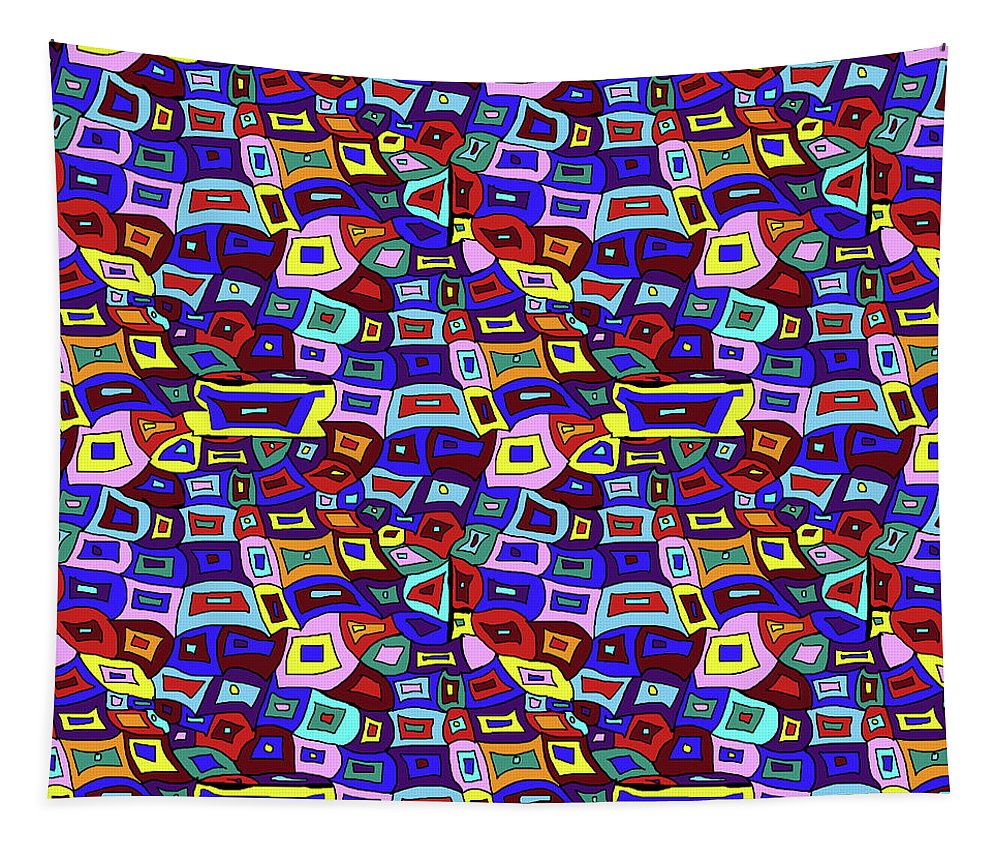 Wavy Squares Pattern - Tapestry
