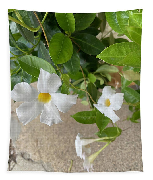 White Sidewalk Flower - Tapestry