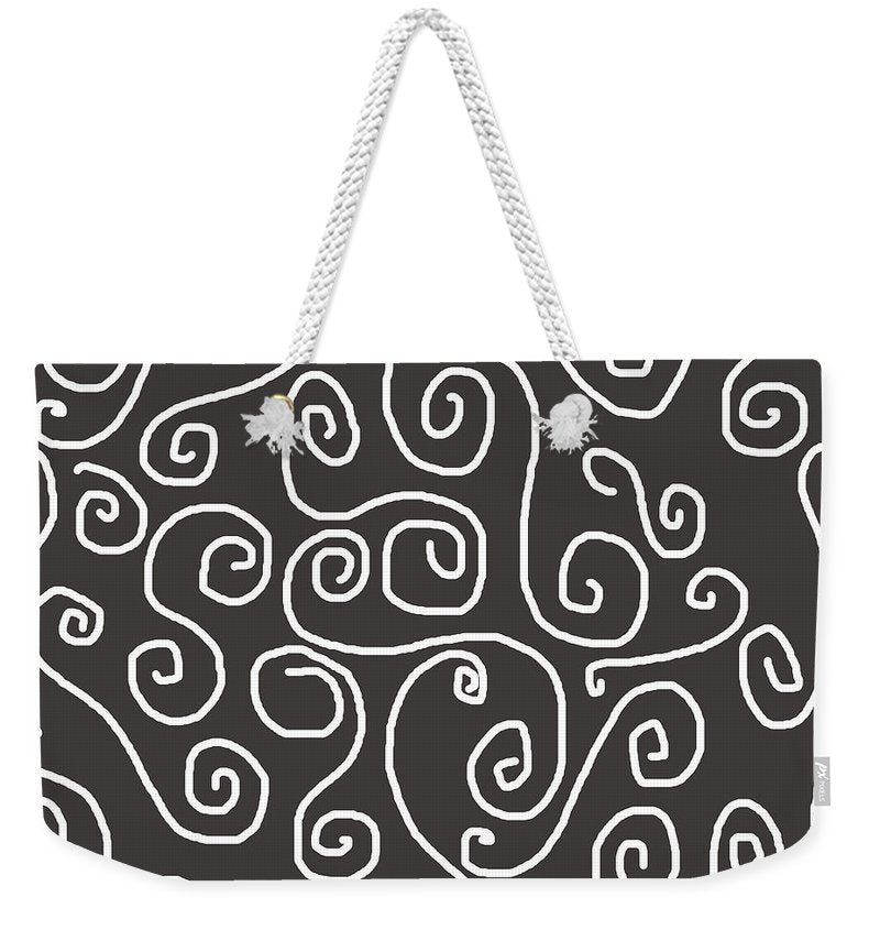 White Swirls On Gray - Weekender Tote Bag