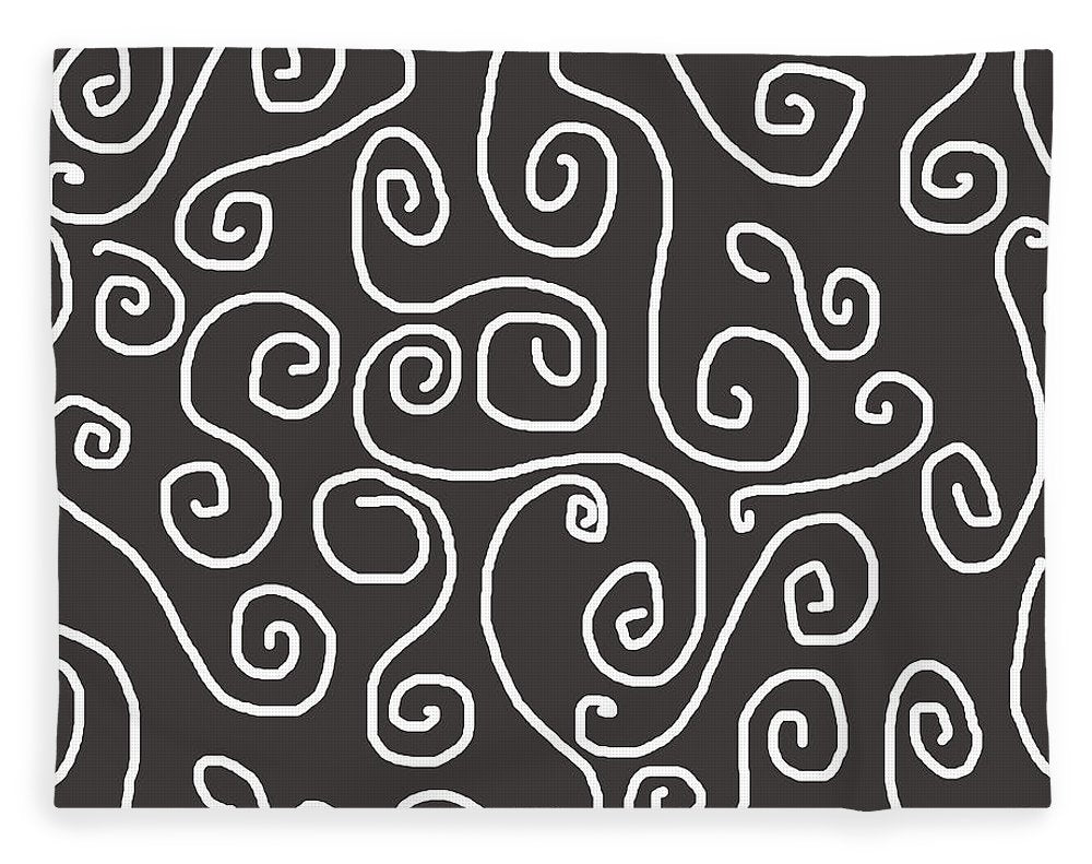 White Swirls On Gray - Blanket