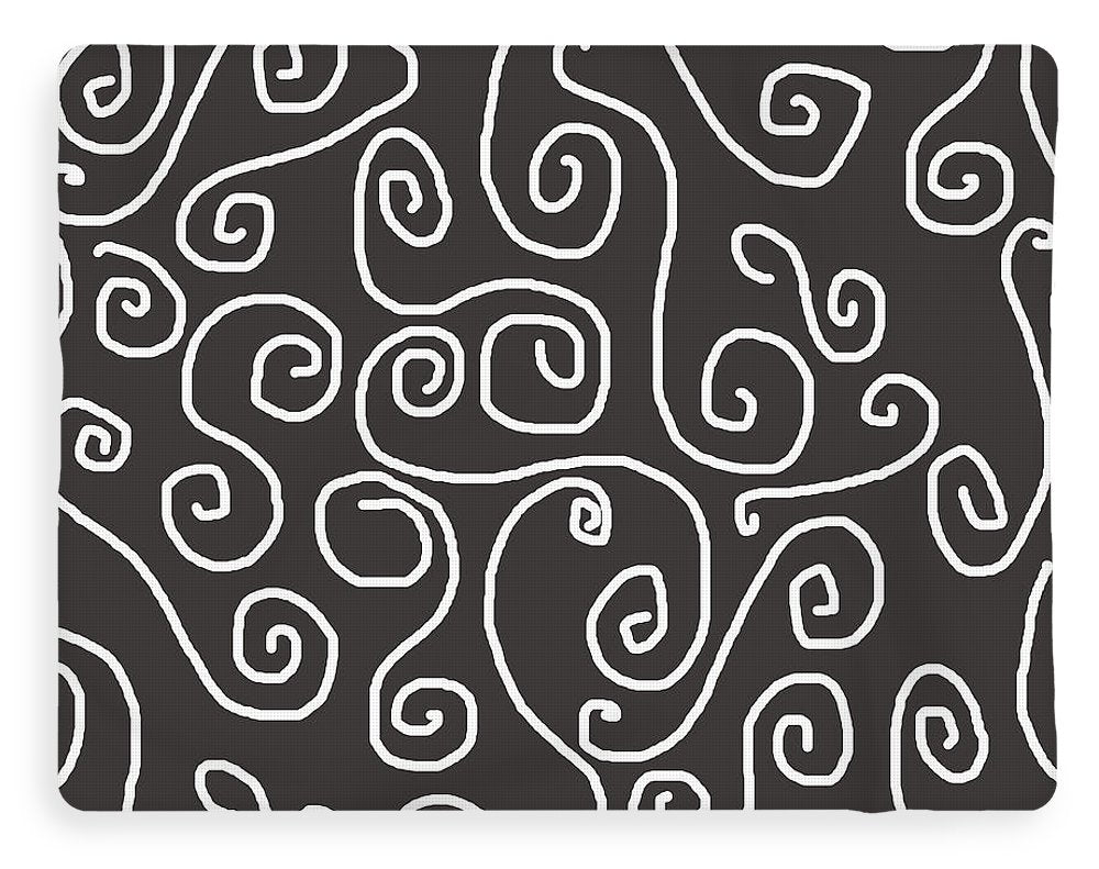 White Swirls On Gray - Blanket