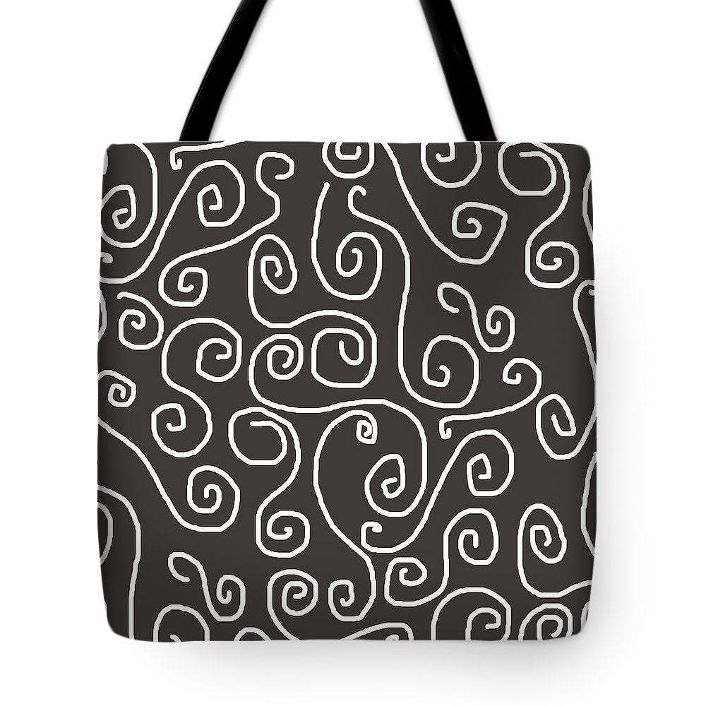 White Swirls On Gray - Tote Bag