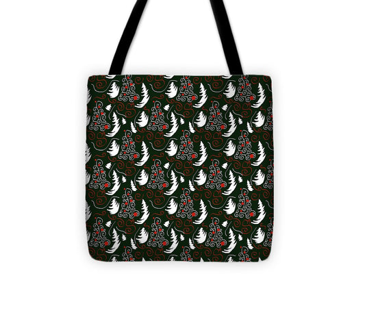 White Tree On Green - Tote Bag