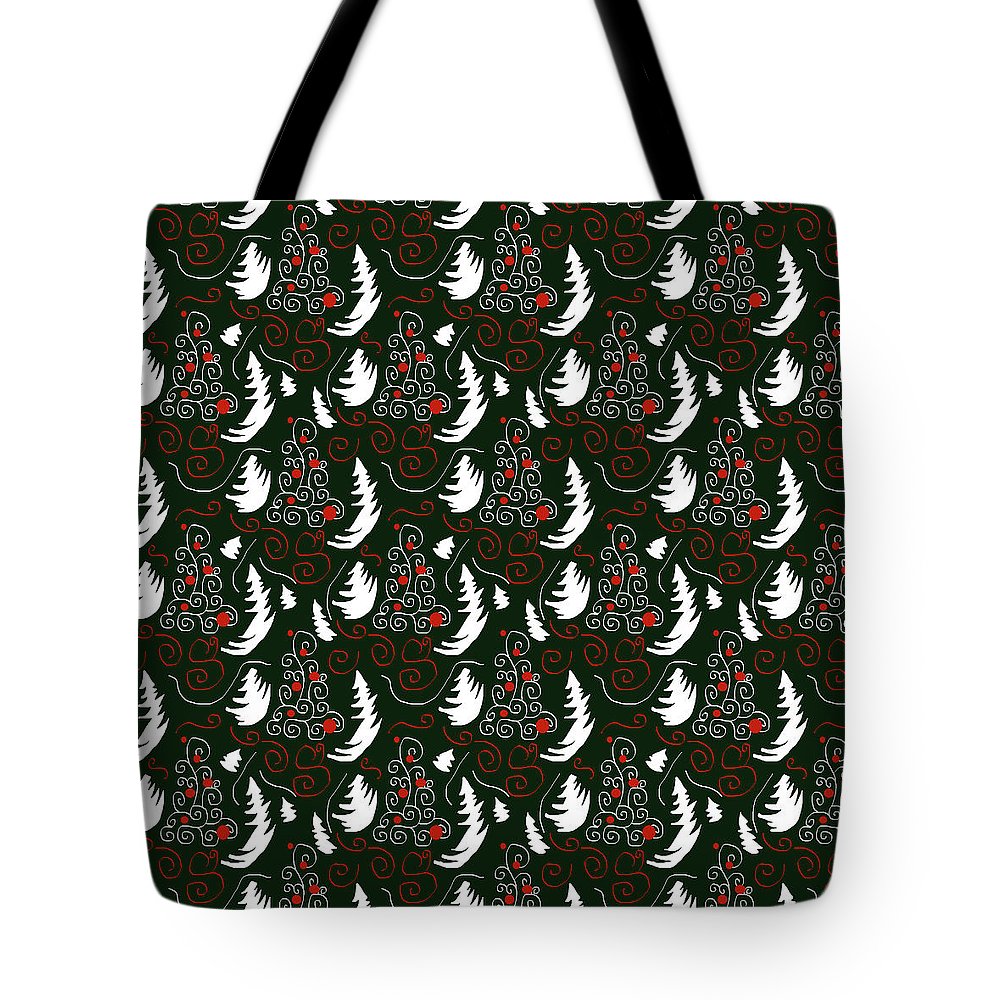 White Tree On Green - Tote Bag