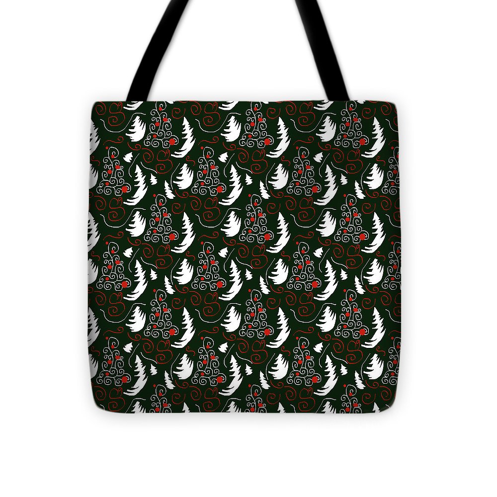 White Tree On Green - Tote Bag