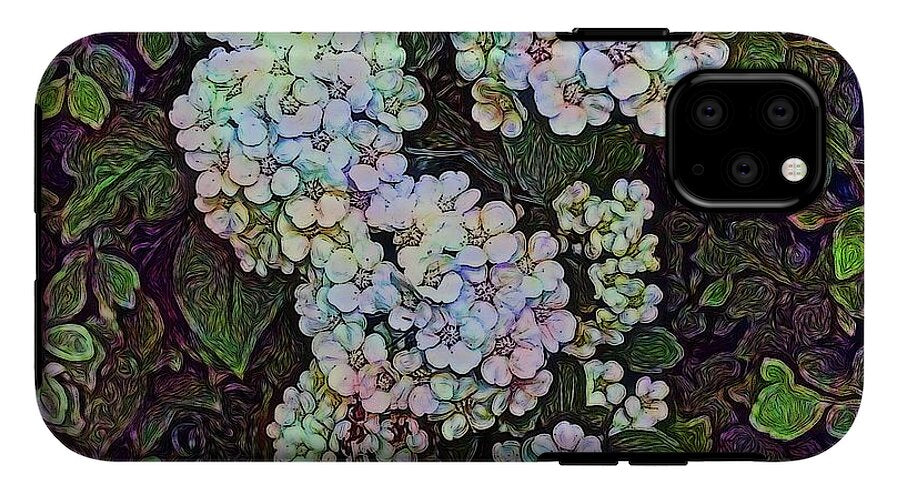 White Wildflower Hedge - Phone Case