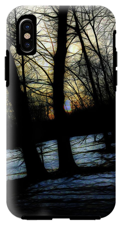 Winter Twilight Teases the Woods - Phone Case