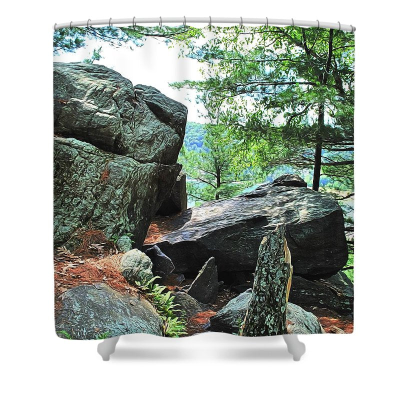 Wisconsin lake Parkland - Shower Curtain