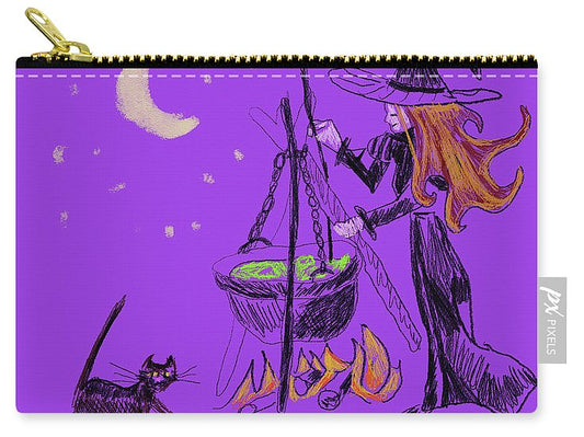 Witch Cat Cauldron - Zip Pouch