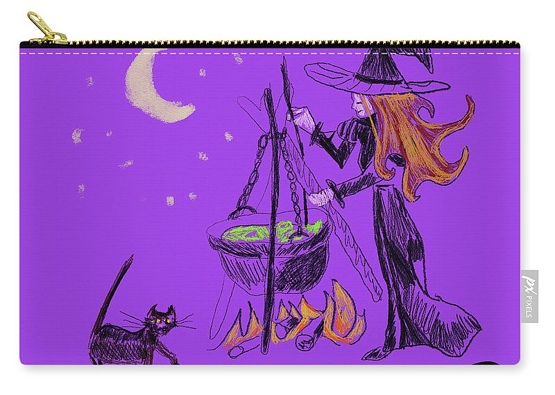 Witch Cat Cauldron - Zip Pouch