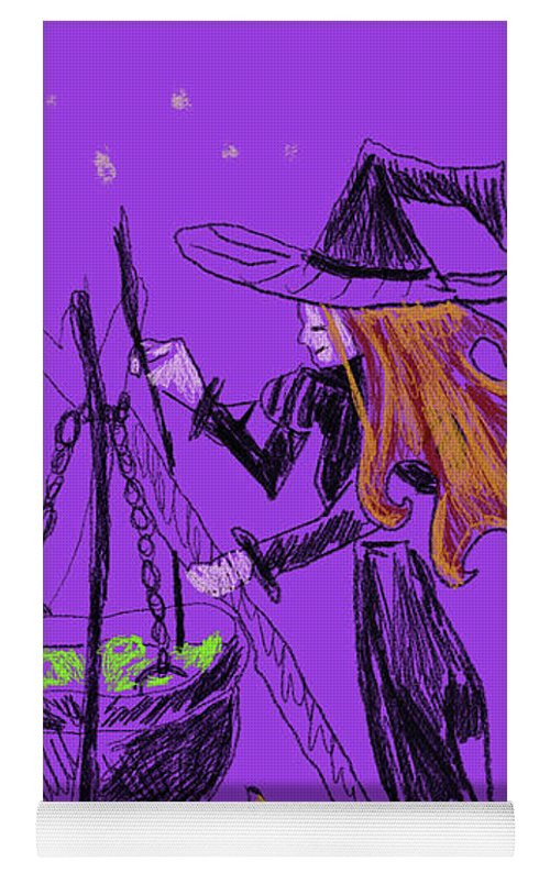 Witch Cat Cauldron - Yoga Mat