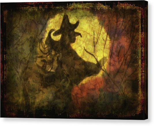 Witch on Texture - Canvas Print