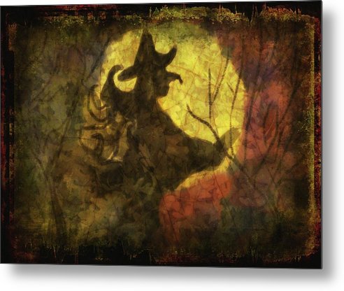 Witch on Texture - Metal Print