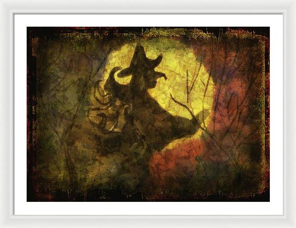 Witch on Texture - Framed Print