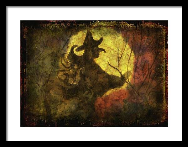 Witch on Texture - Framed Print