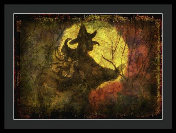 Witch on Texture - Framed Print