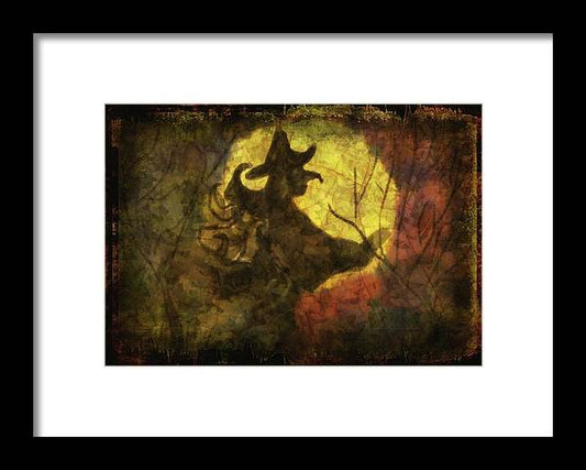 Witch on Texture - Framed Print